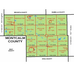 Montcalm county map with Townships